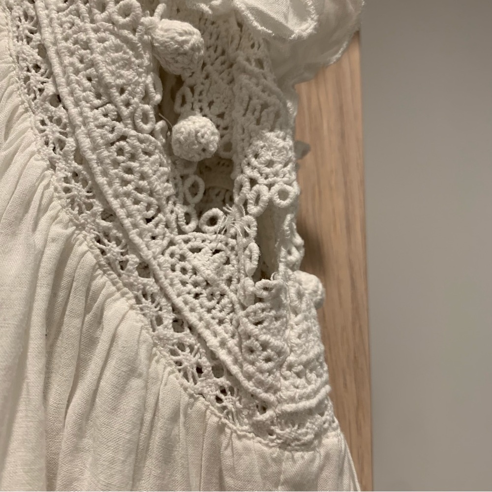 Sea New York White Pleated Ruffle Sleeve Blouse - 8 - Picture 7 of 15